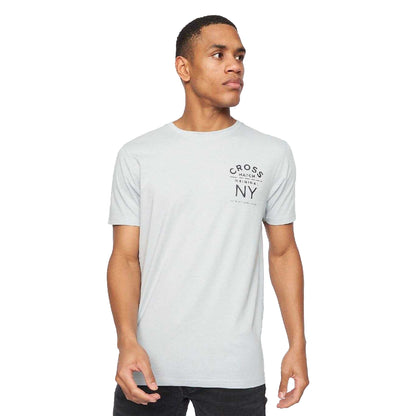 Navy-Orange-Black-Grey Marl-White - Lifestyle - Crosshatch Mens Brandax Printed T-Shirt (Pack of 5)