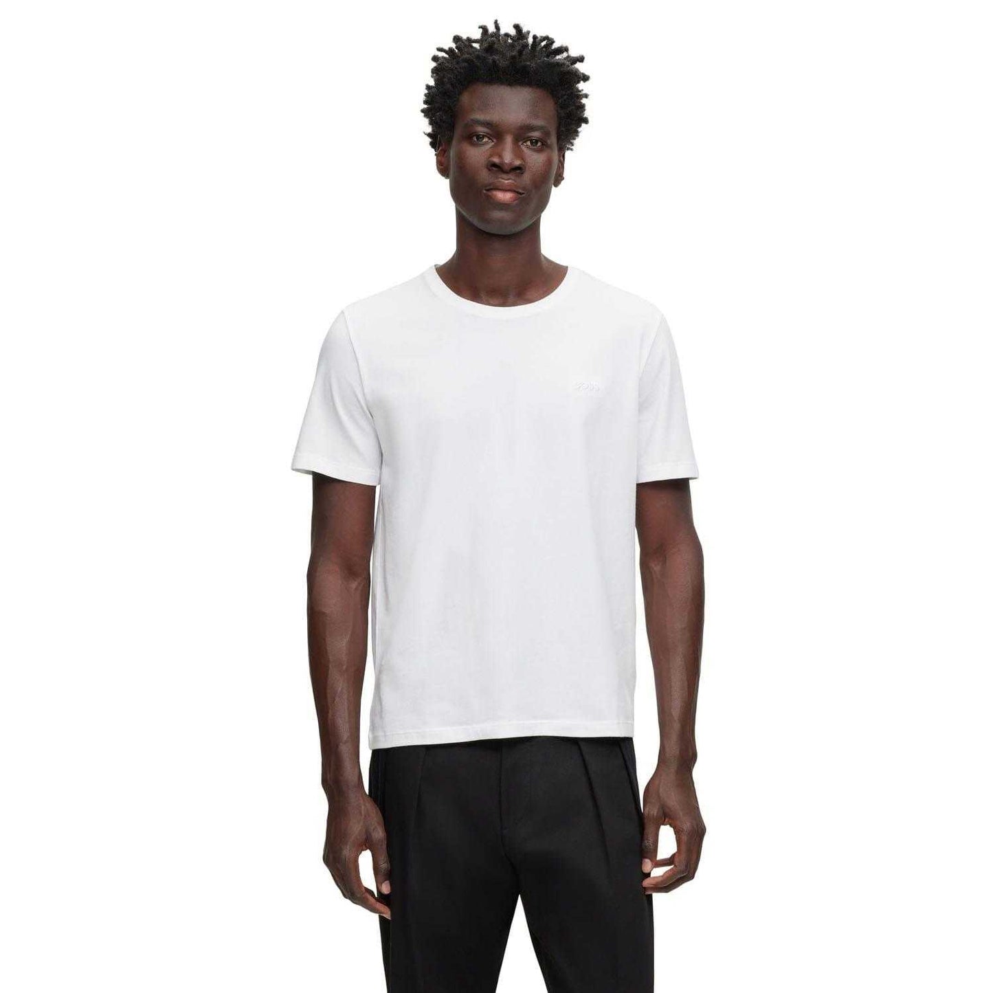 White - Lifestyle - Boss Mens Logo T-Shirt