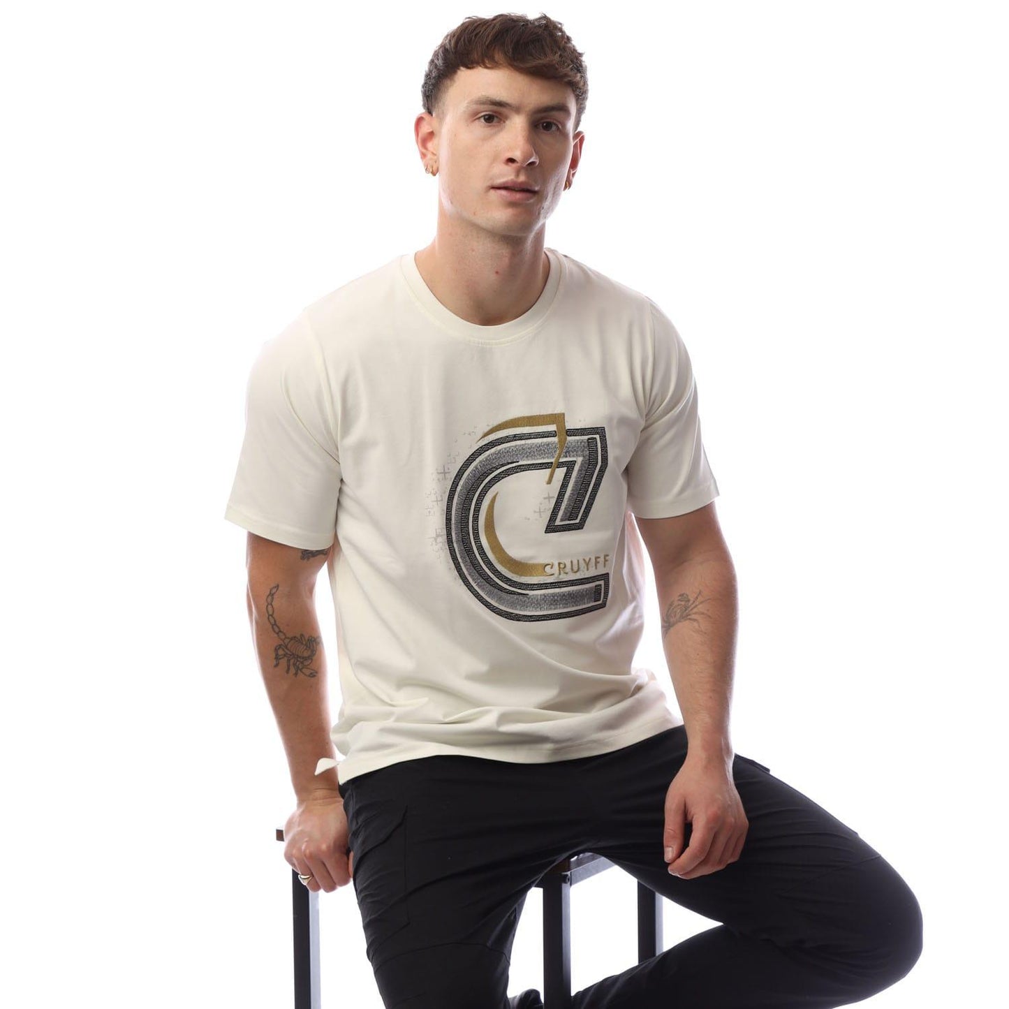 Off White - Lifestyle - Cruyff Mens Embro Logo T-Shirt