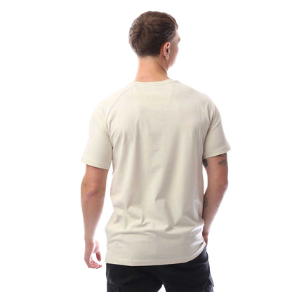 Cream - Back - Cruyff Mens Fuzeknit Laser Cut T-Shirt