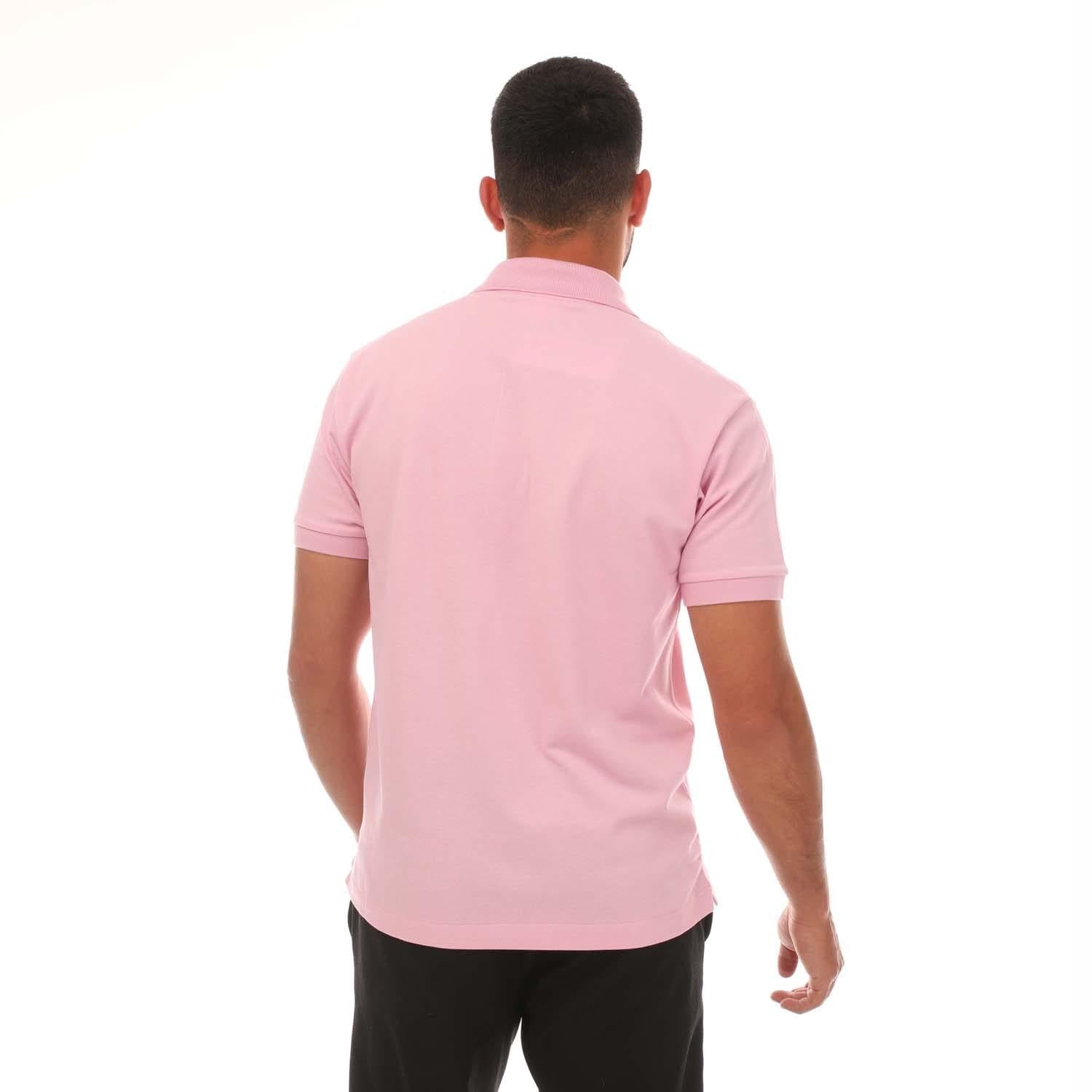 Pink - Back - Lacoste Mens Originals Pique Classic Polo Shirt