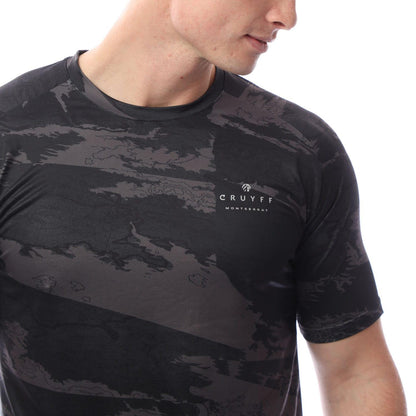 Black - Side - Cruyff Mens Drone T-Shirt
