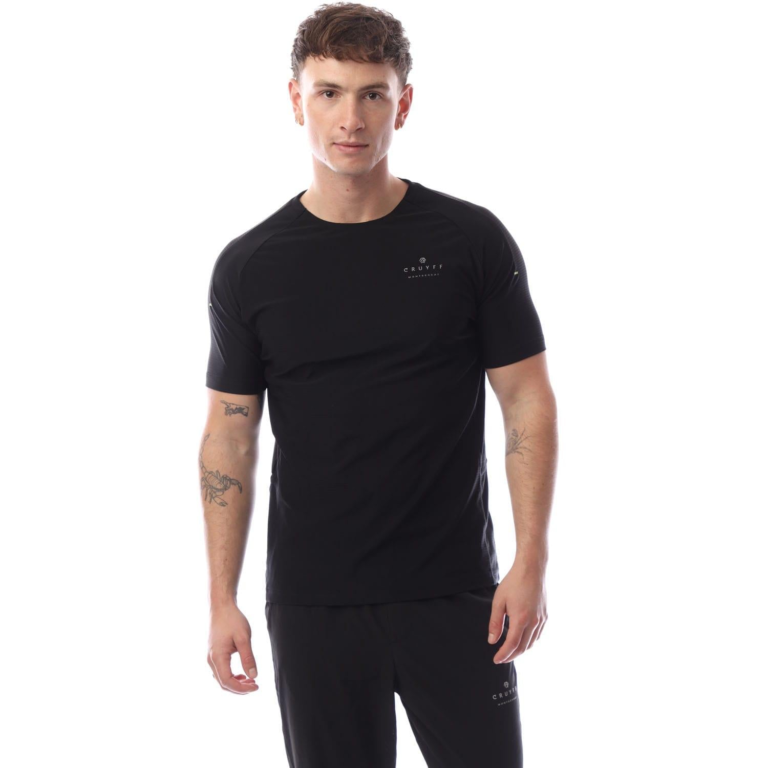 Black - Front - Cruyff Mens System T-Shirt