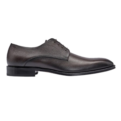 Brown - Side - Boss Mens Derrek Leather Derby Shoes