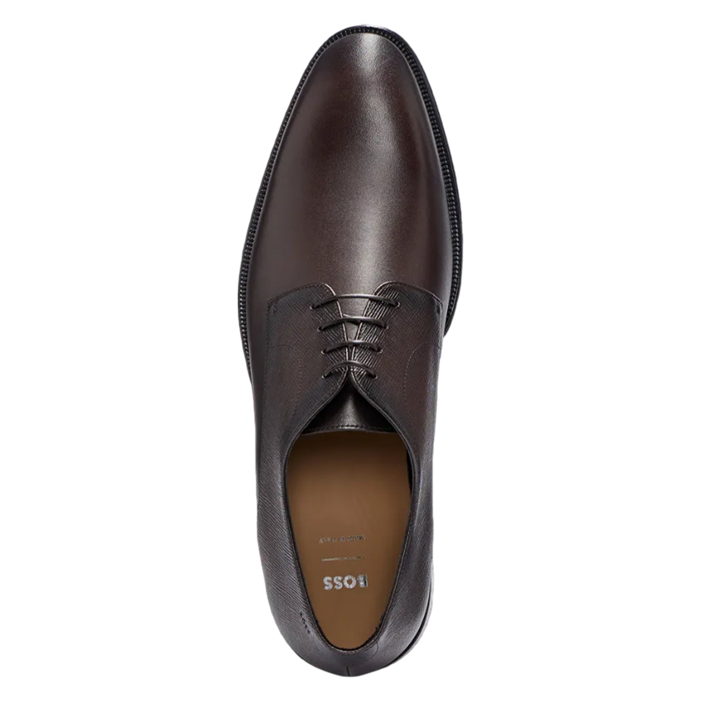 Brown - Pack Shot - Boss Mens Derrek Leather Derby Shoes