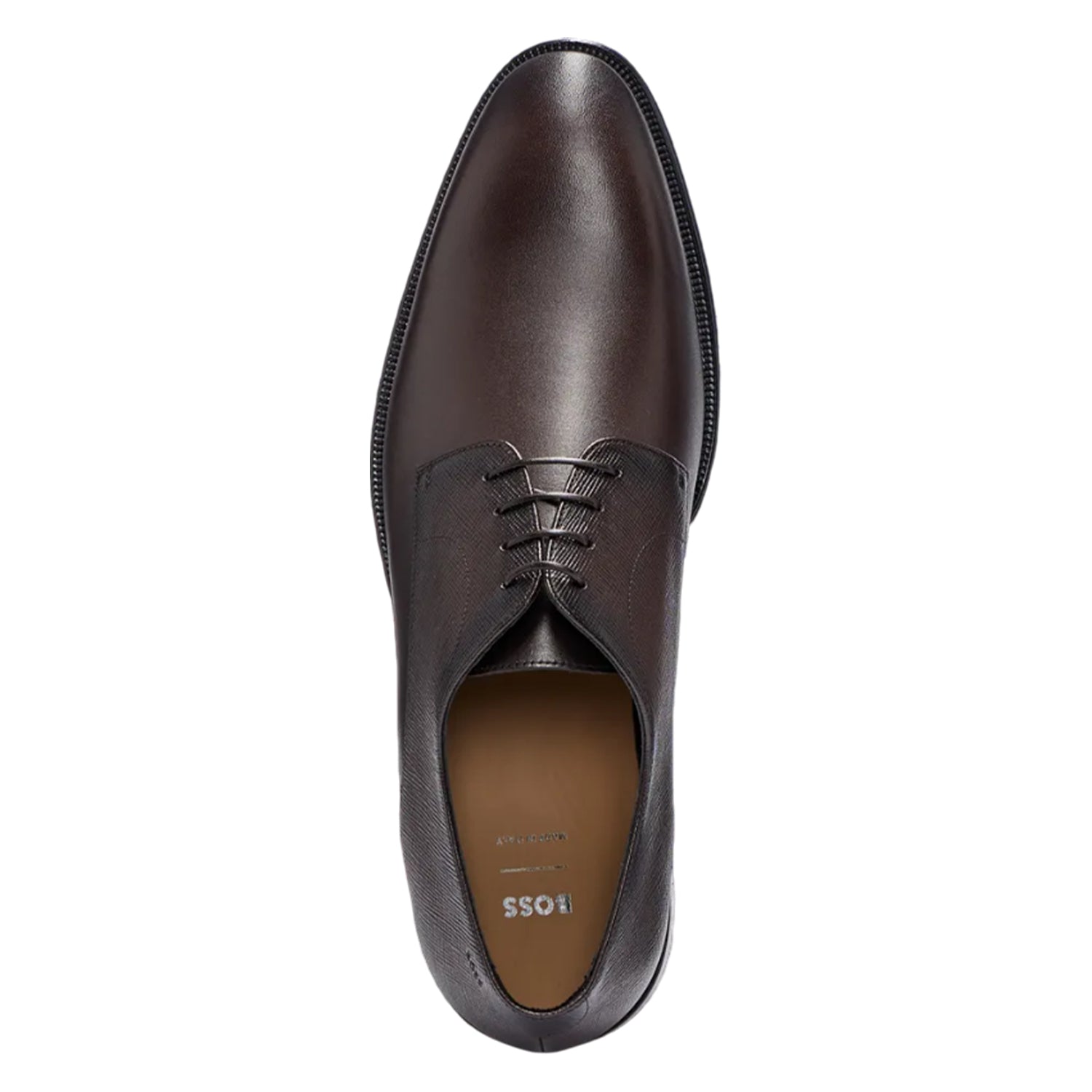 Brown - Pack Shot - Boss Mens Derrek Leather Derby Shoes