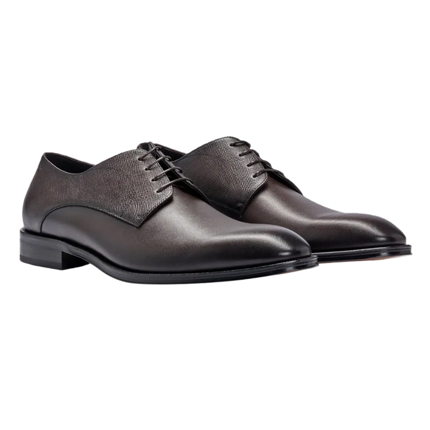 Brown - Front - Boss Mens Derrek Leather Derby Shoes