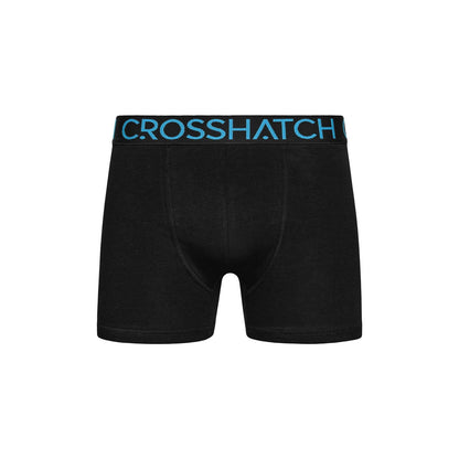 Black-Blue - Back - Crosshatch Mens Knighting Boxer Shorts (Pack of 3)
