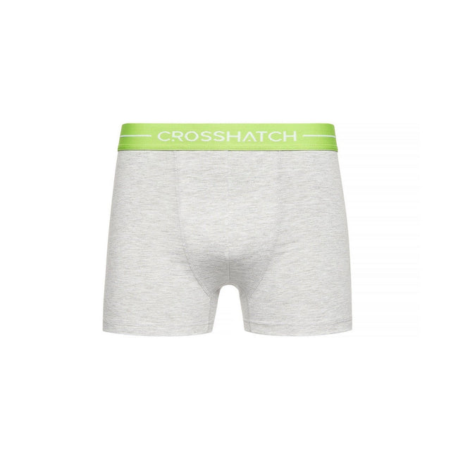 Grey - Back - Crosshatch Mens Astral Boxer Shorts (Pack of 12)