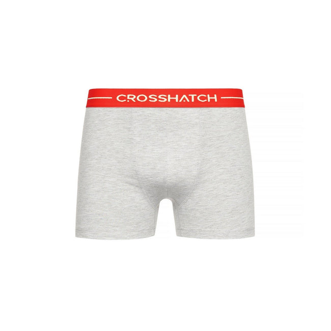 Grey - Side - Crosshatch Mens Astral Boxer Shorts (Pack of 12)