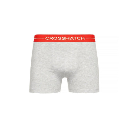 Grey - Side - Crosshatch Mens Astral Boxer Shorts (Pack of 12)