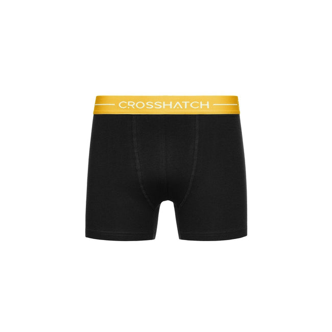 Black - Back - Crosshatch Mens Astral Boxer Shorts (Pack of 12)