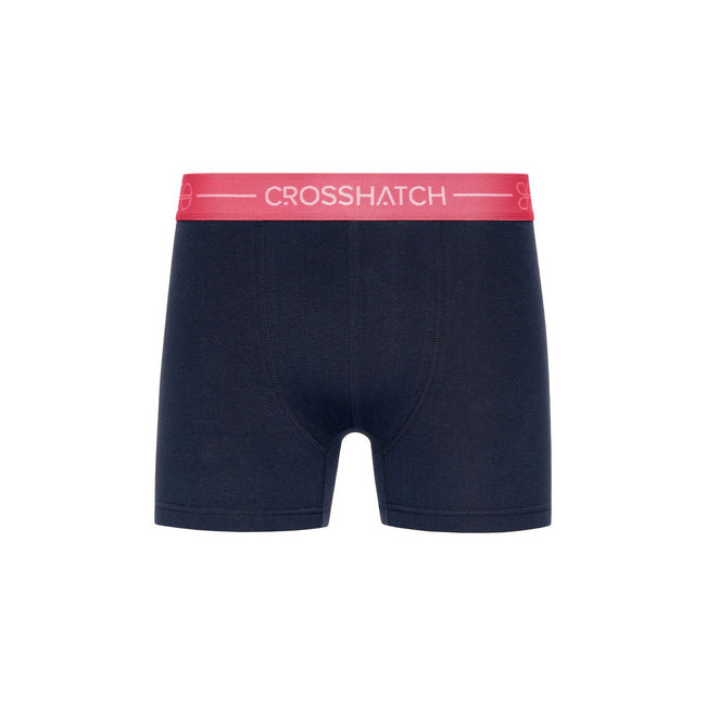 Blue - Side - Crosshatch Mens Astral Boxer Shorts (Pack of 3)