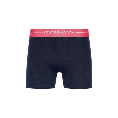 Blue - Side - Crosshatch Mens Astral Boxer Shorts (Pack of 3)