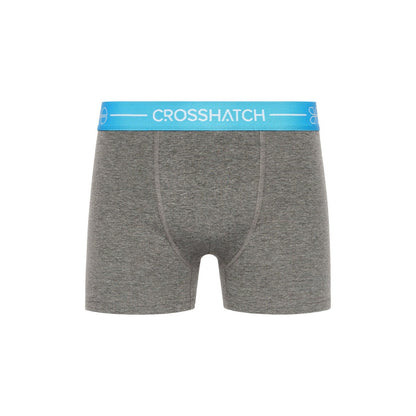 Grey - Back - Crosshatch Mens Astral Boxer Shorts (Pack of 3)