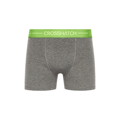 Grey - Side - Crosshatch Mens Astral Boxer Shorts (Pack of 3)