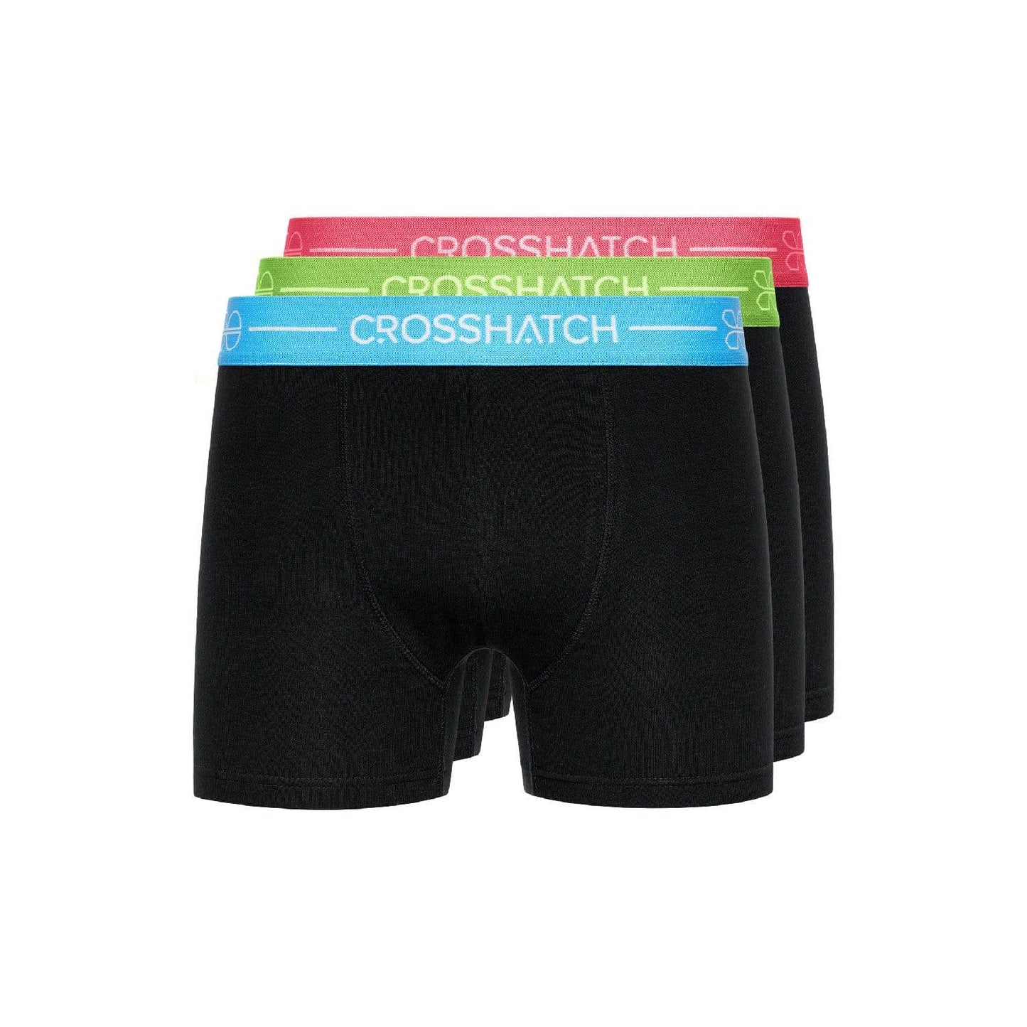 Black - Front - Crosshatch Mens Astral Boxer Shorts (Pack of 3)