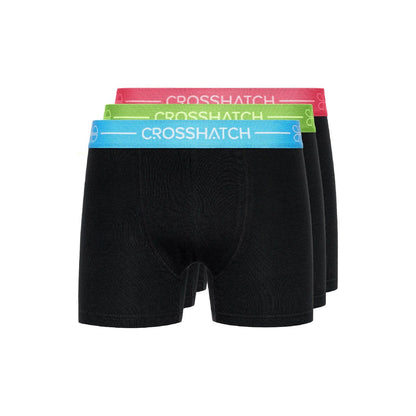 Black - Front - Crosshatch Mens Astral Boxer Shorts (Pack of 3)