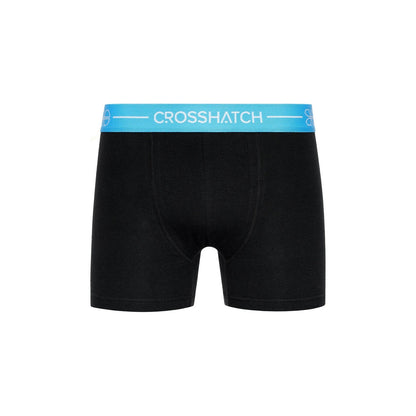 Black - Back - Crosshatch Mens Astral Boxer Shorts (Pack of 3)