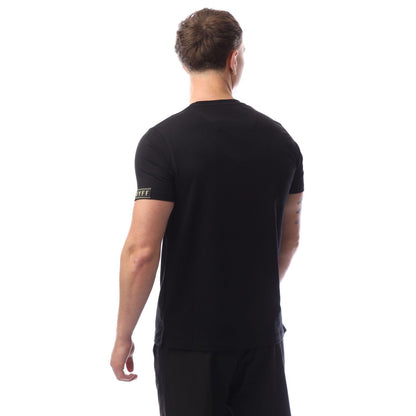 Black-Black-Gold-Gold - Back - Cruyff Mens Logo Fuzeknit T-Shirt