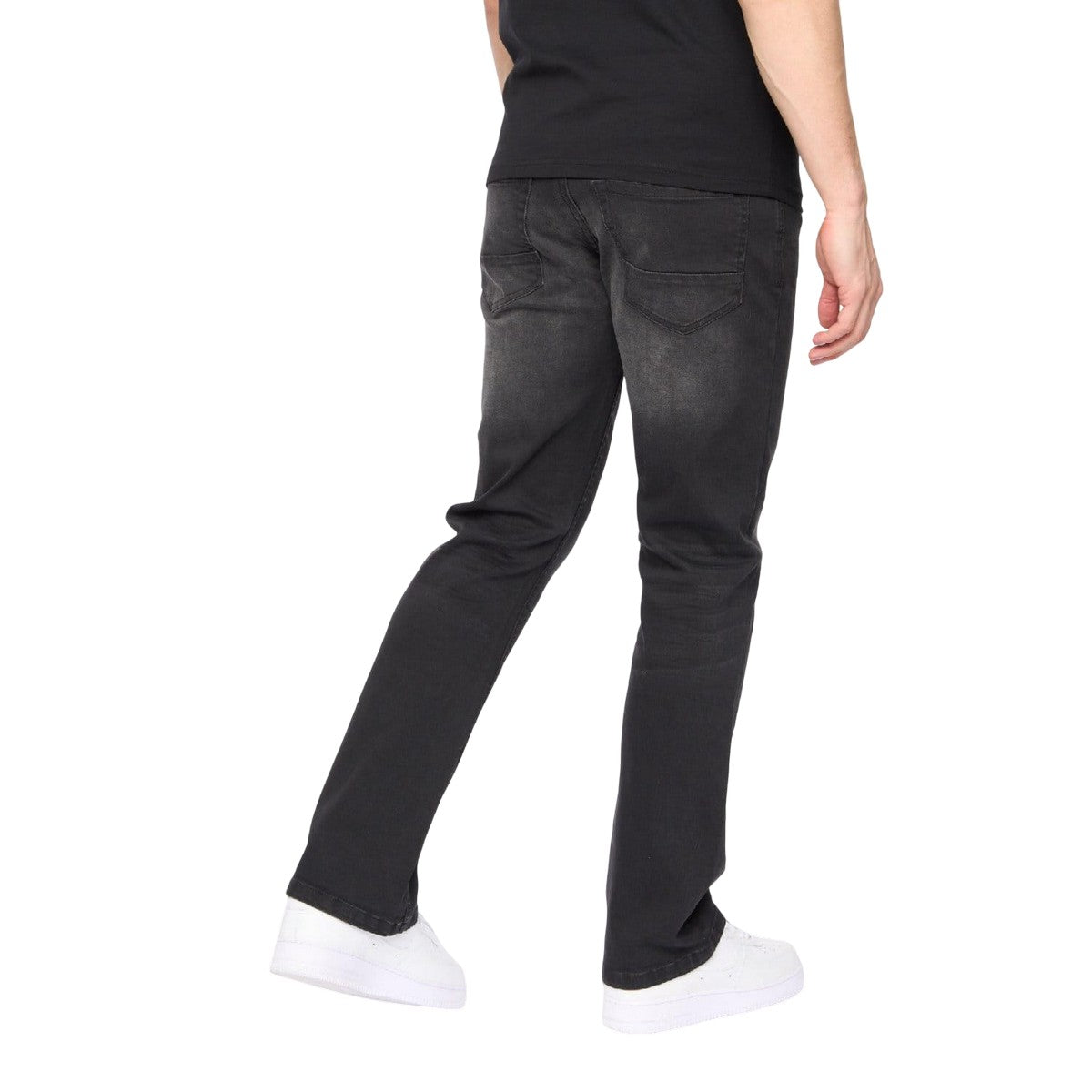 Black - Back - Crosshatch Mens Winsbury Bootcut Jeans