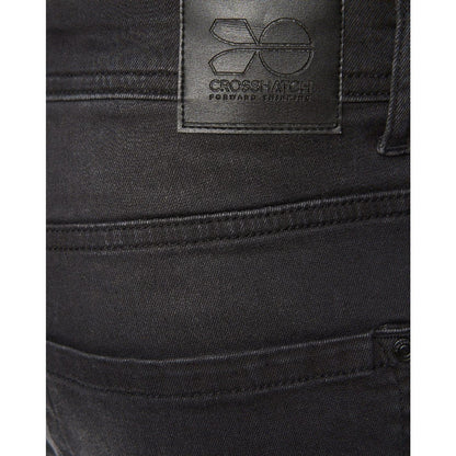 Black - Side - Crosshatch Mens Winsbury Bootcut Jeans