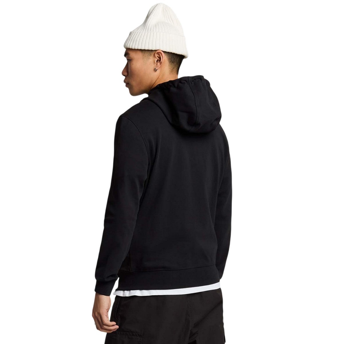Black - Back - Lyle & Scott Mens Hybrid Softshell Full Zip Hoodie