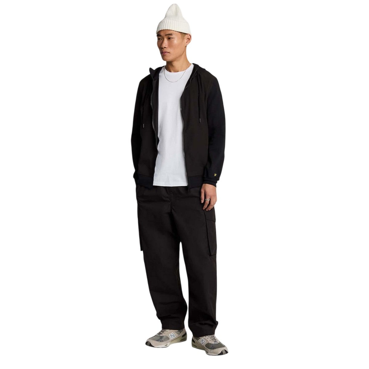 Black - Lifestyle - Lyle & Scott Mens Hybrid Softshell Full Zip Hoodie