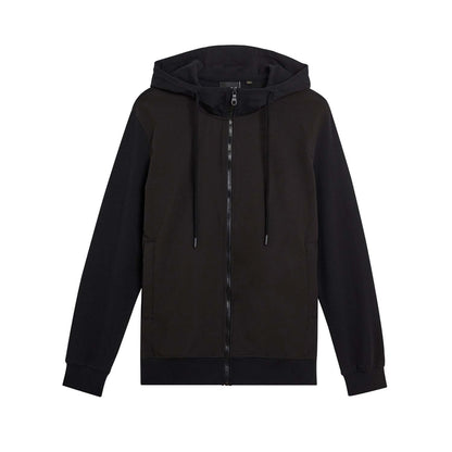 Black - Front - Lyle & Scott Mens Hybrid Softshell Full Zip Hoodie