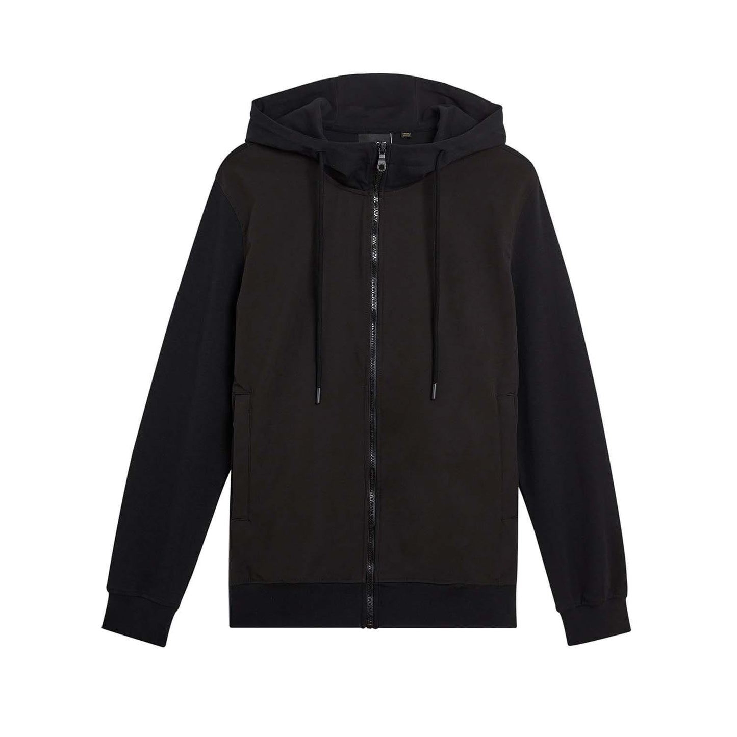 Black - Front - Lyle & Scott Mens Hybrid Softshell Full Zip Hoodie