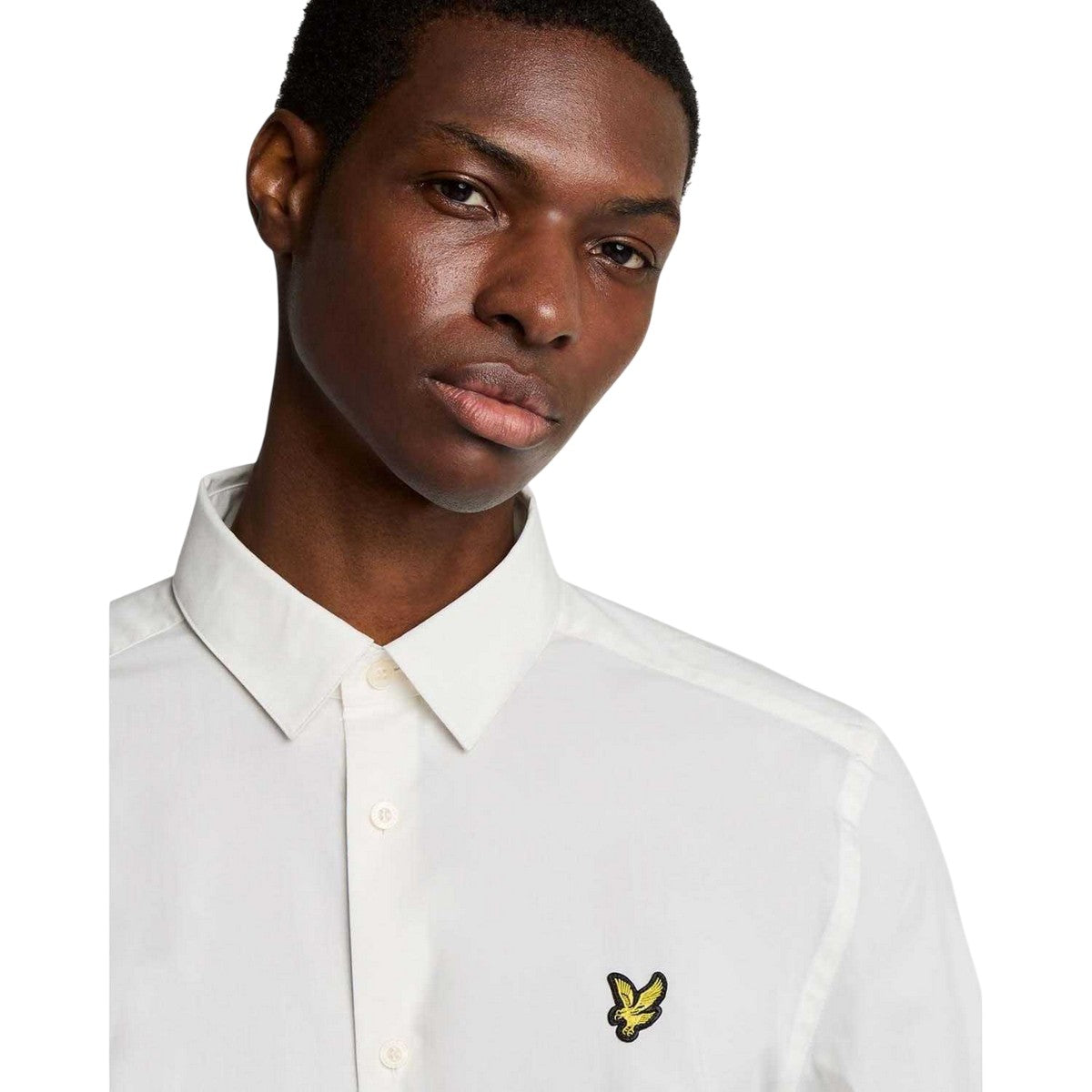 White - Side - Lyle & Scott Mens Bamboo Long-Sleeved Shirt