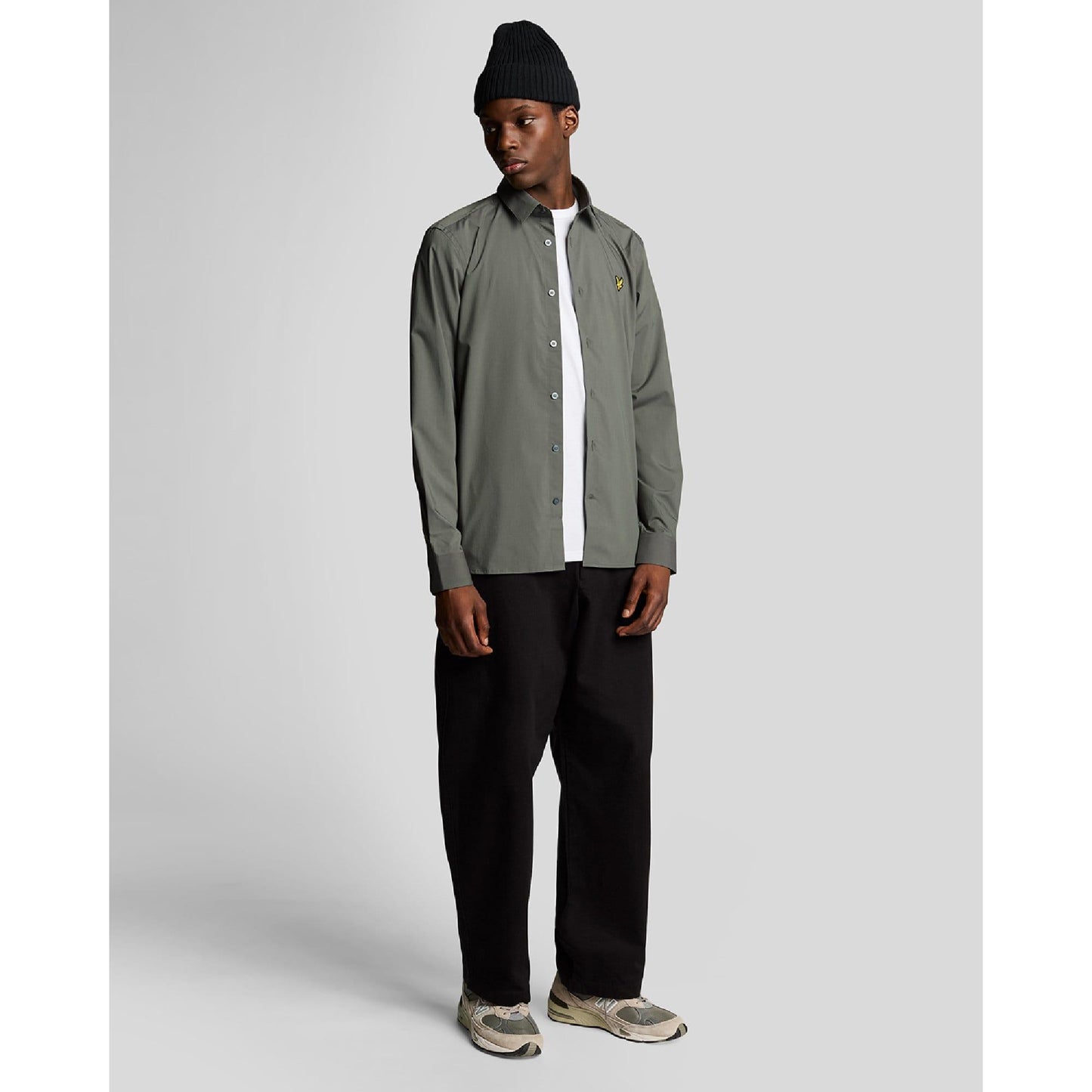 Grey - Back - Lyle & Scott Mens Bamboo Long-Sleeved Shirt