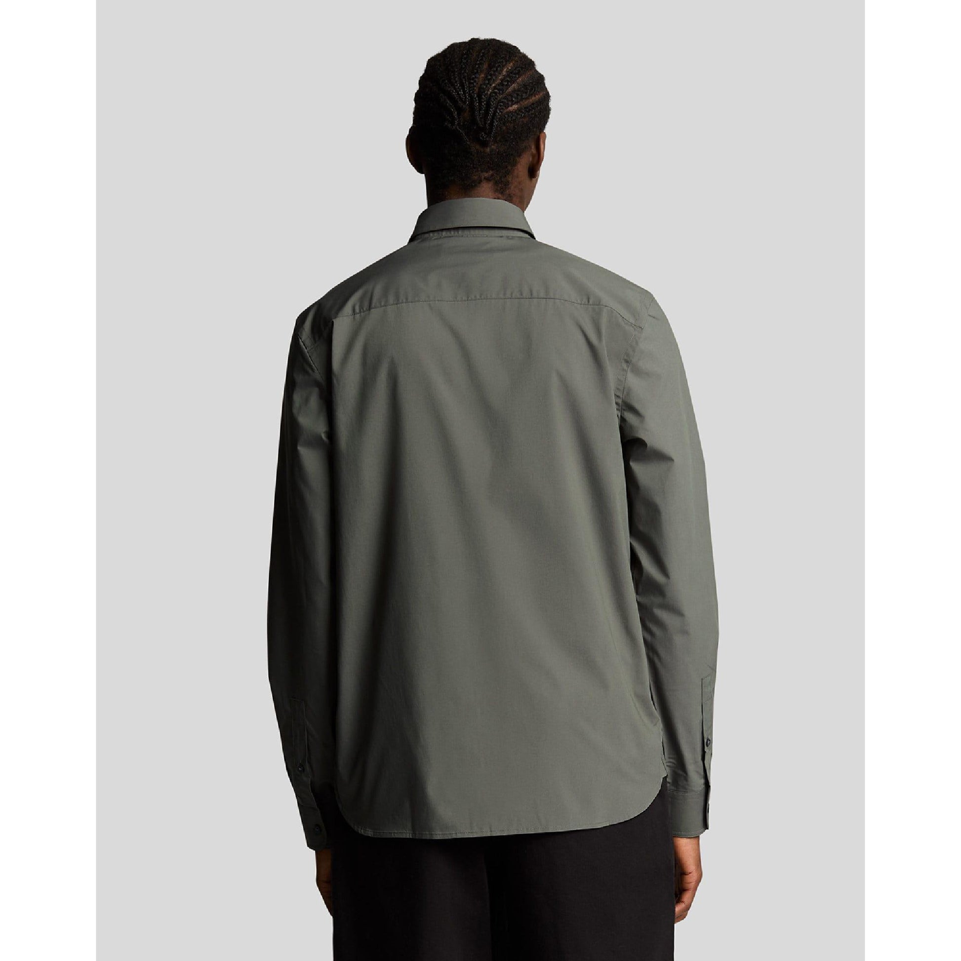 Grey - Side - Lyle & Scott Mens Bamboo Long-Sleeved Shirt