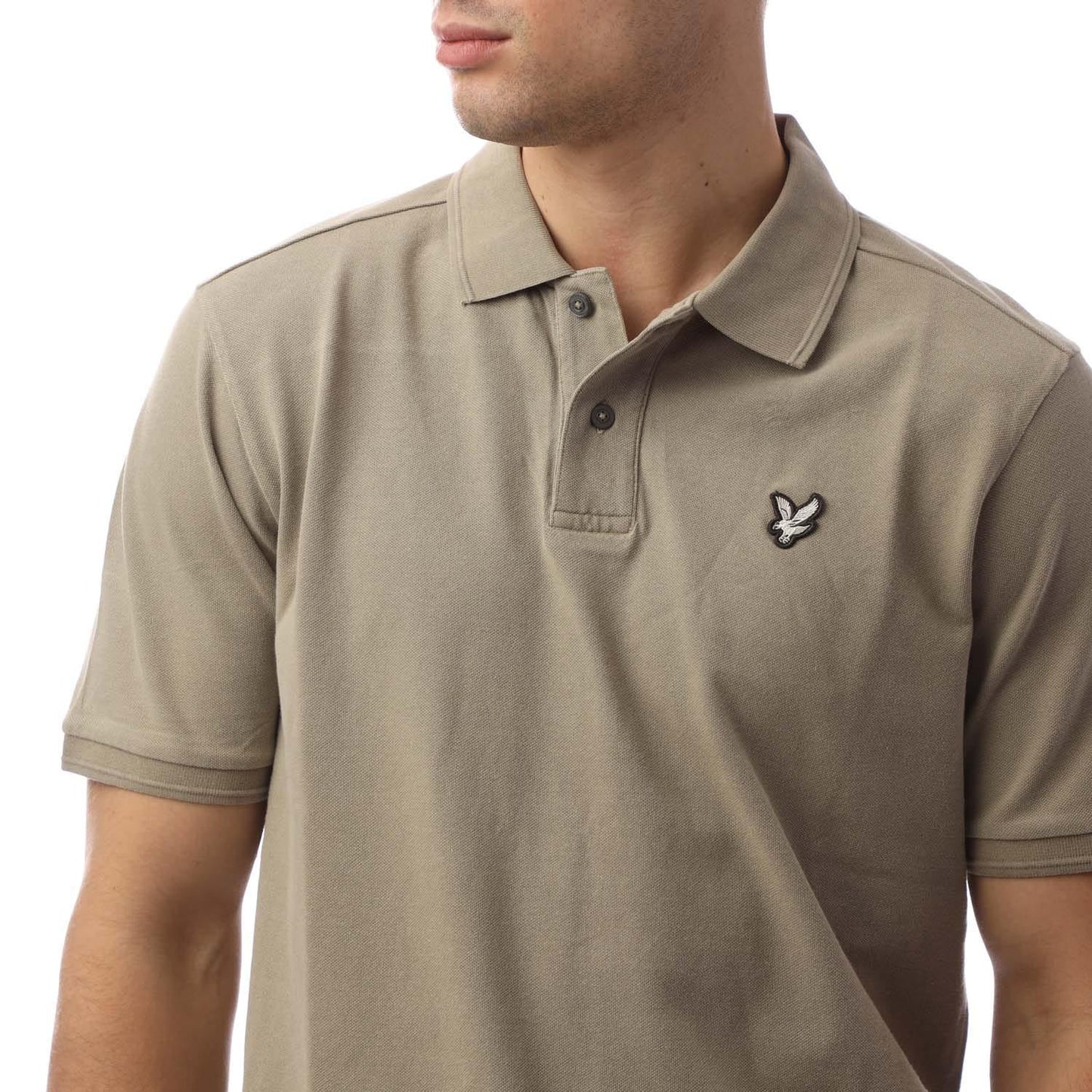 Beige - Side - Lyle & Scott Mens Plain Natural Dyed Polo Shirt