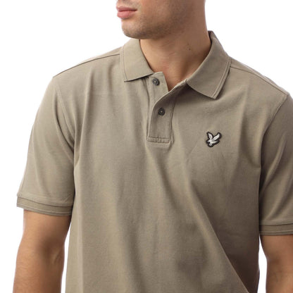 Beige - Side - Lyle & Scott Mens Plain Natural Dyed Polo Shirt