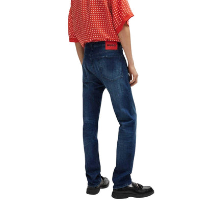 Dark Blue - Back - Hugo Boss Mens 708 Slim Jeans