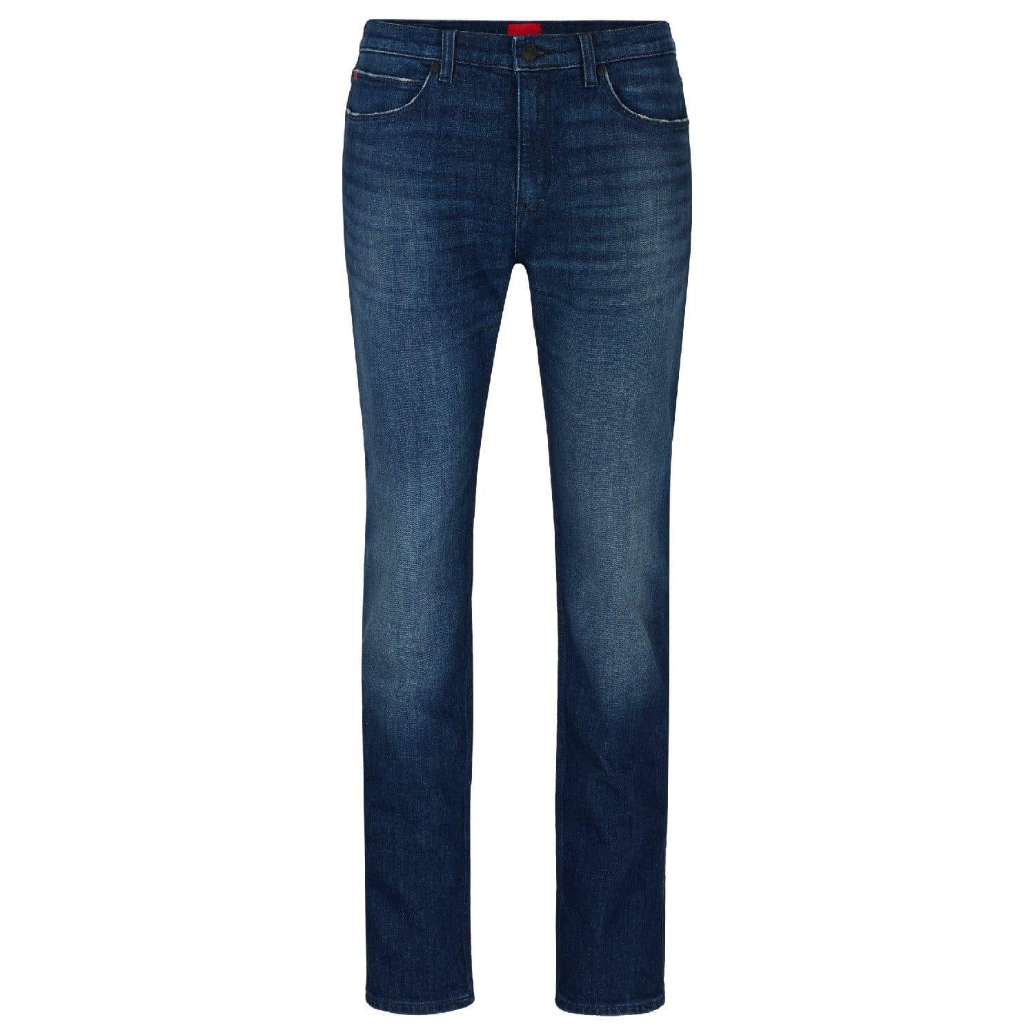 Dark Blue - Front - Hugo Boss Mens 708 Slim Jeans