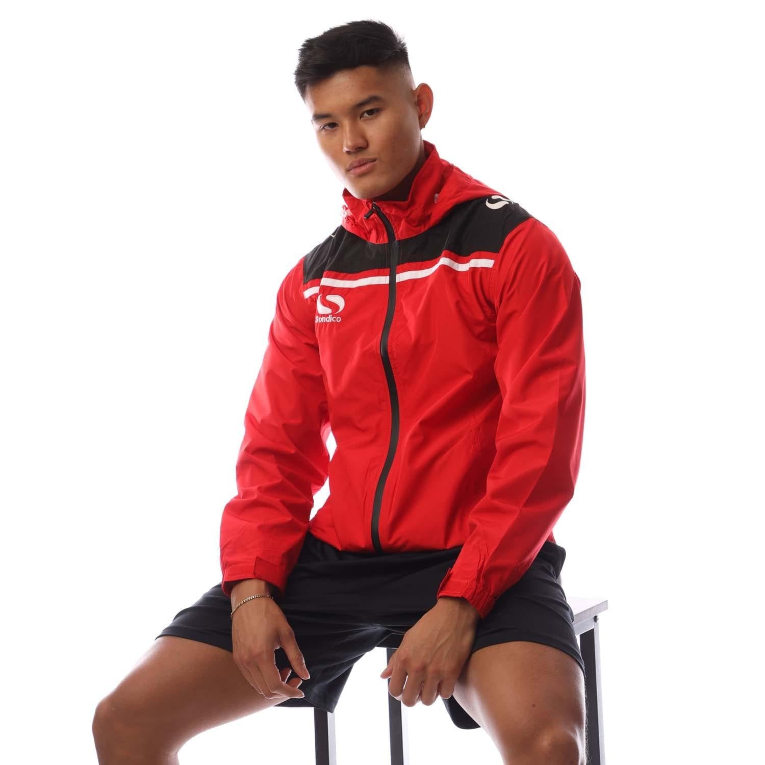 Red - Side - Sondico Mens Precision Waterproof Jacket