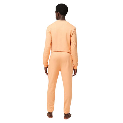 Orange - Back - Lacoste Mens Fleece Lounge Jogging Bottoms