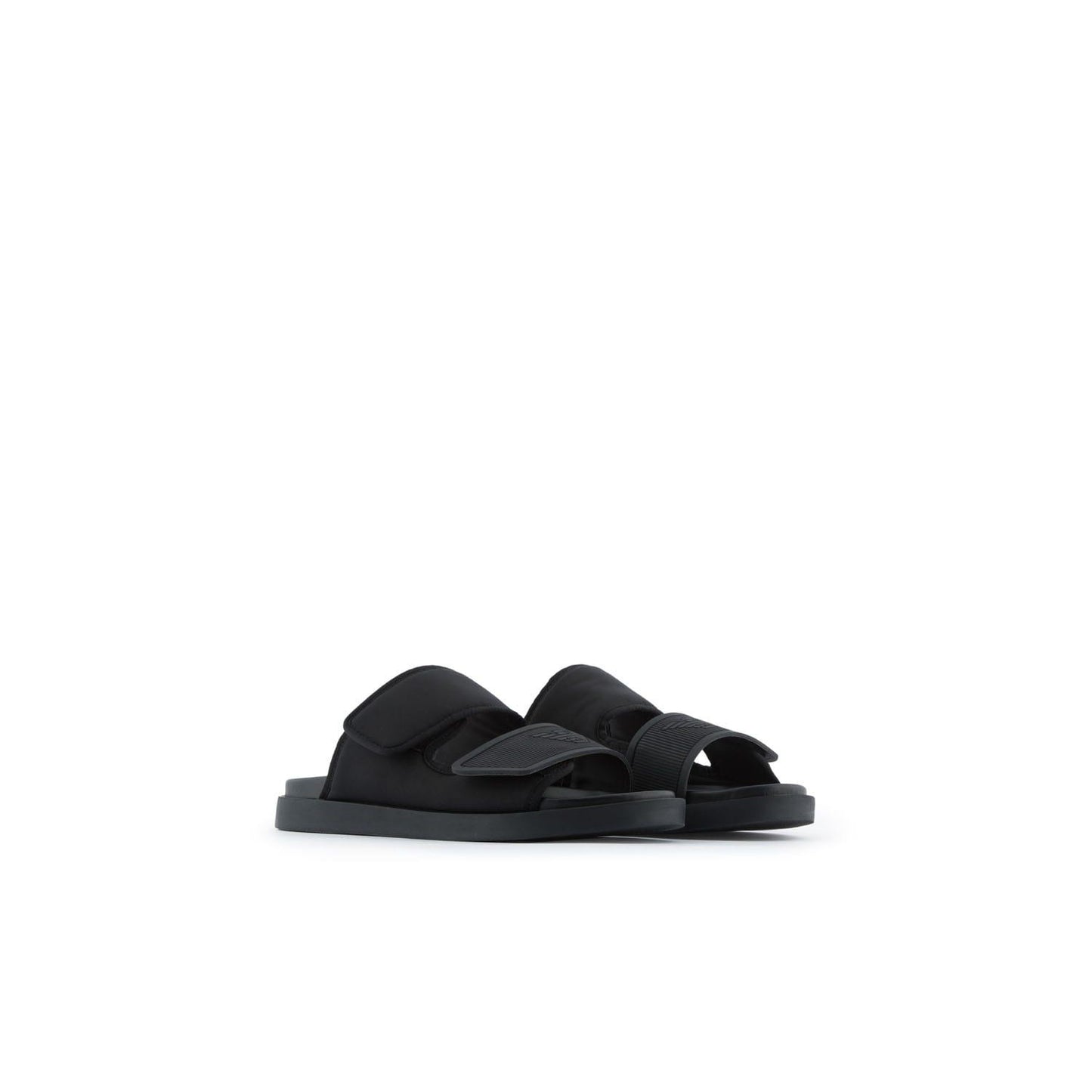 Black - Back - Emporio Armani Unisex Adult Plain Sandals