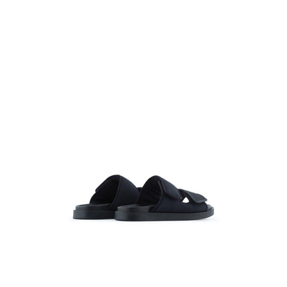 Black - Side - Emporio Armani Unisex Adult Plain Sandals