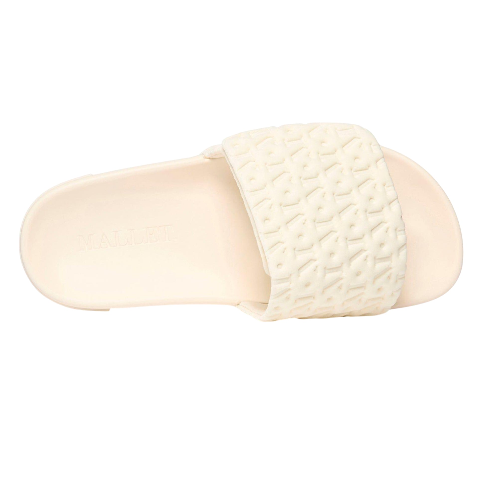 Beige - Back - Mallet Womens-Ladies Plain Sliders