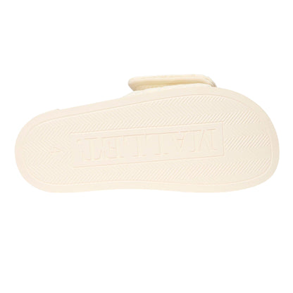 Beige - Side - Mallet Womens-Ladies Plain Sliders
