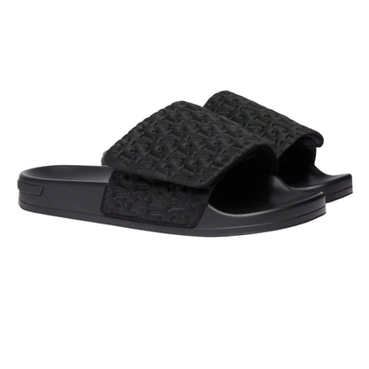 Black - Back - Mallet Womens-Ladies Plain Sliders