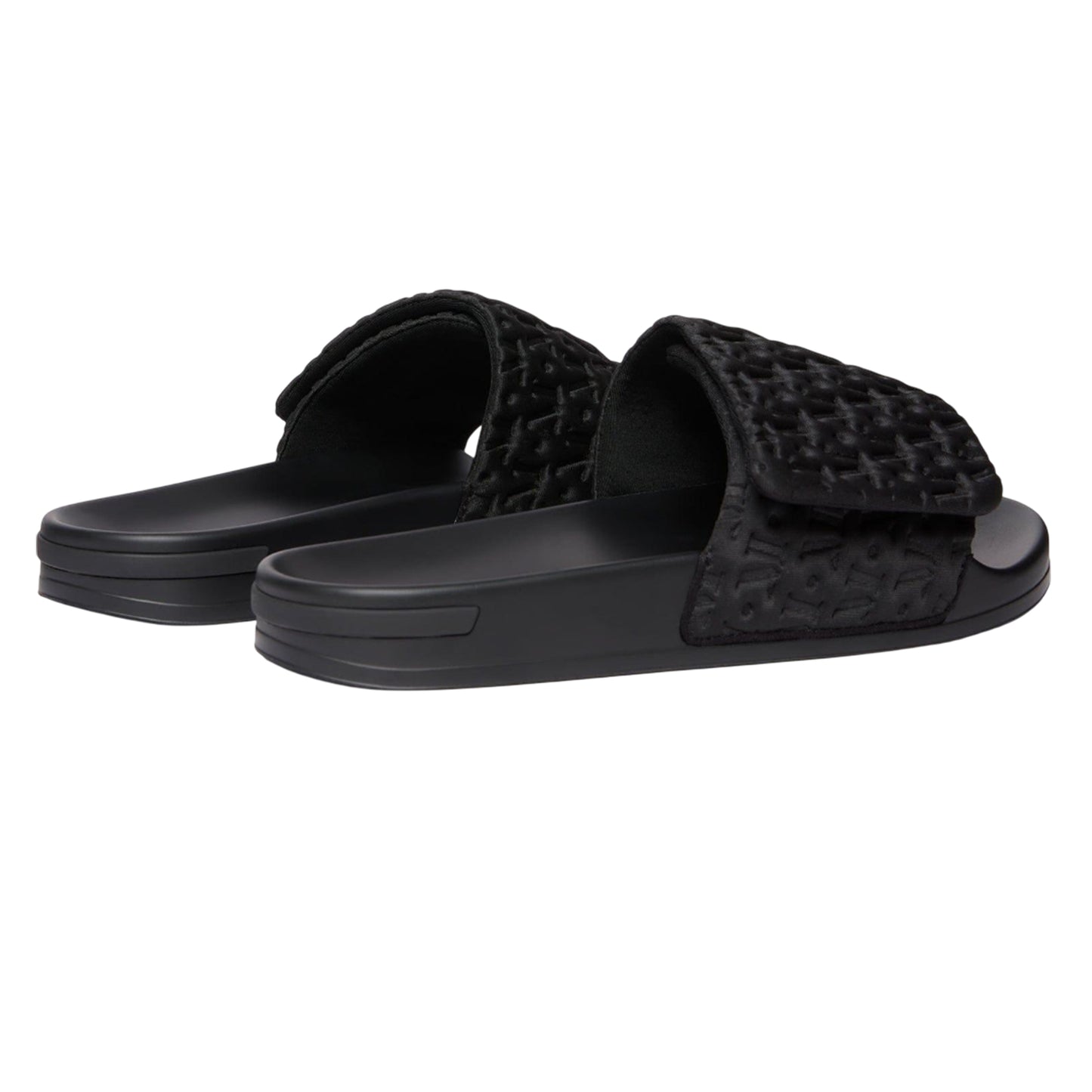 Black - Side - Mallet Womens-Ladies Plain Sliders