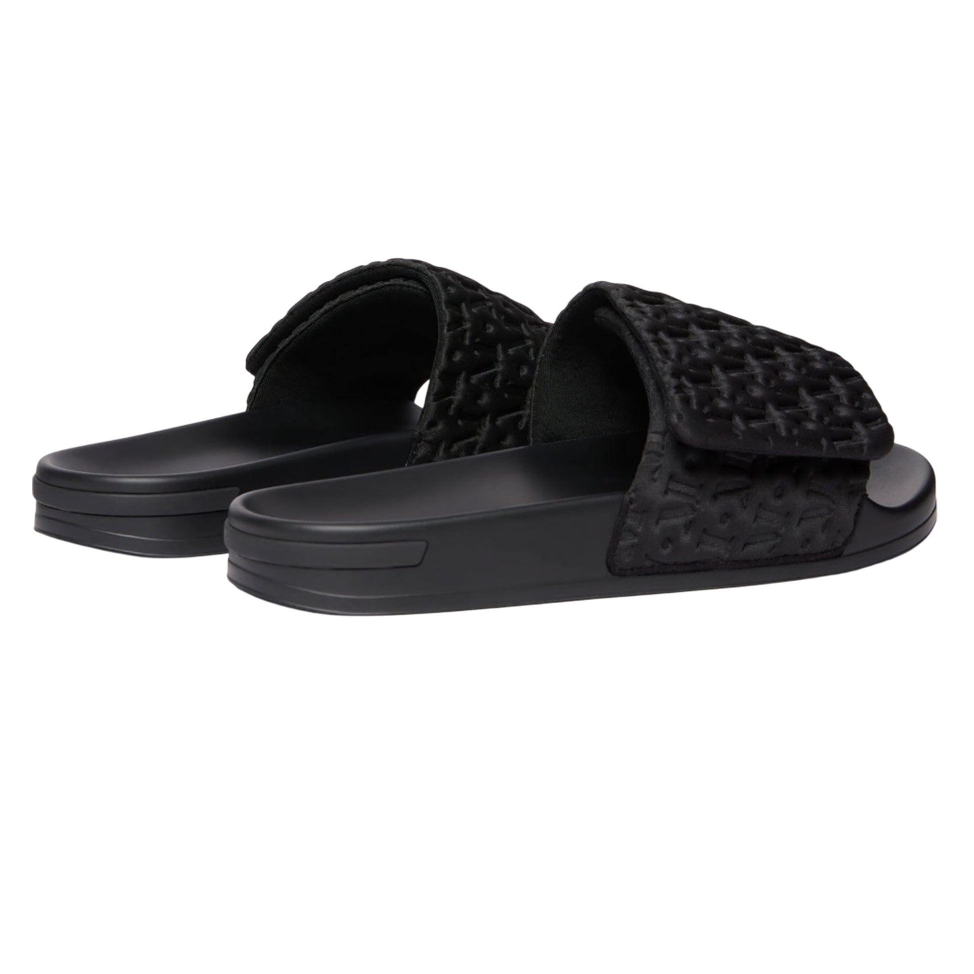 Black - Side - Mallet Womens-Ladies Plain Sliders