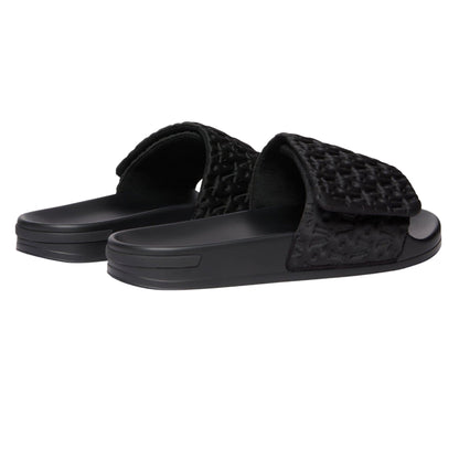 Black - Side - Mallet Womens-Ladies Plain Sliders