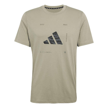 Silver - Close up - Adidas Mens Camo Logo T-Shirt