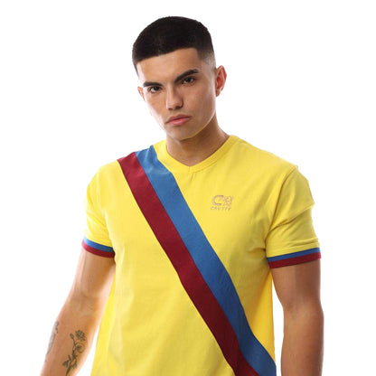 Yellow - Side - Cruyff Mens Barca Retro Football Jersey