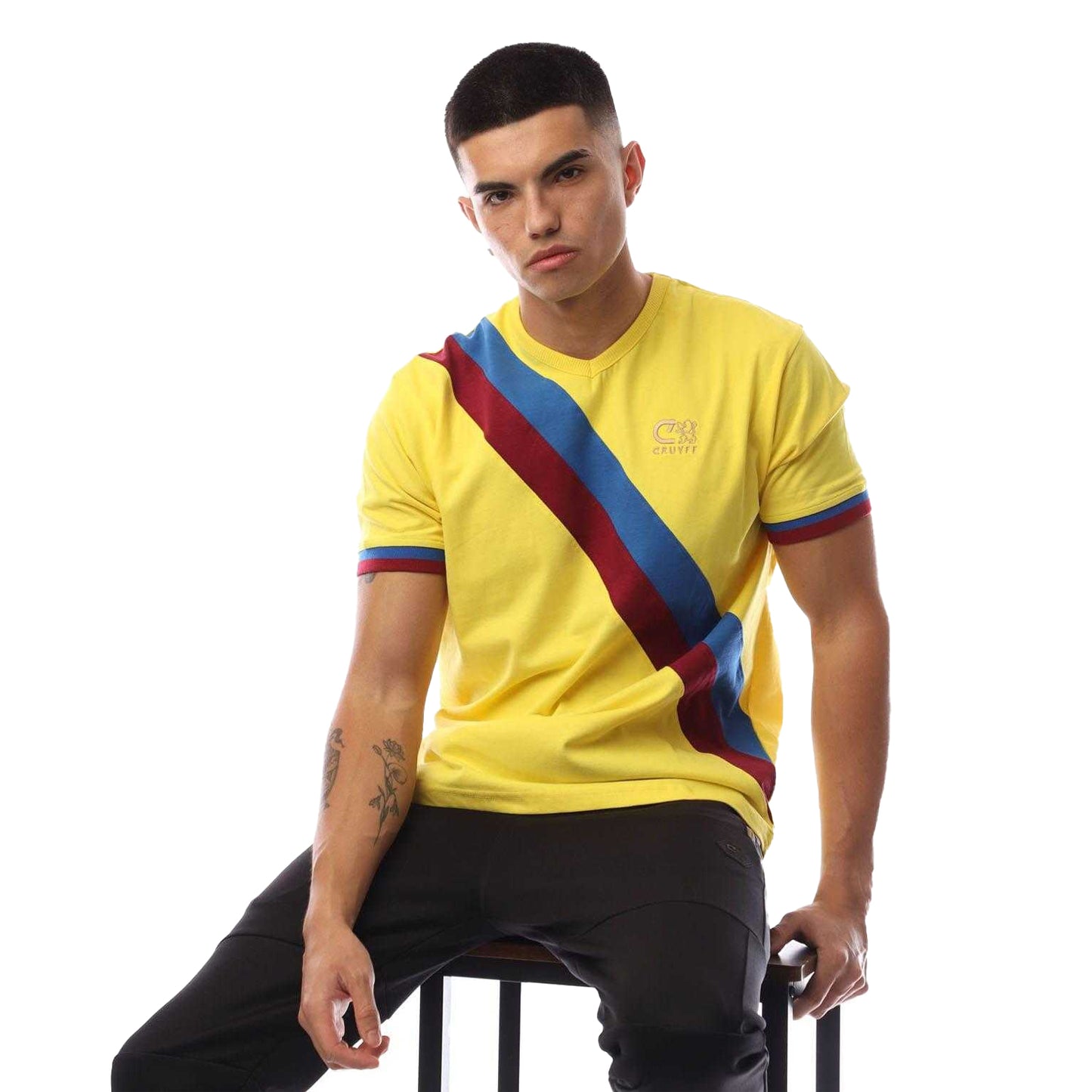 Yellow - Lifestyle - Cruyff Mens Barca Retro Football Jersey